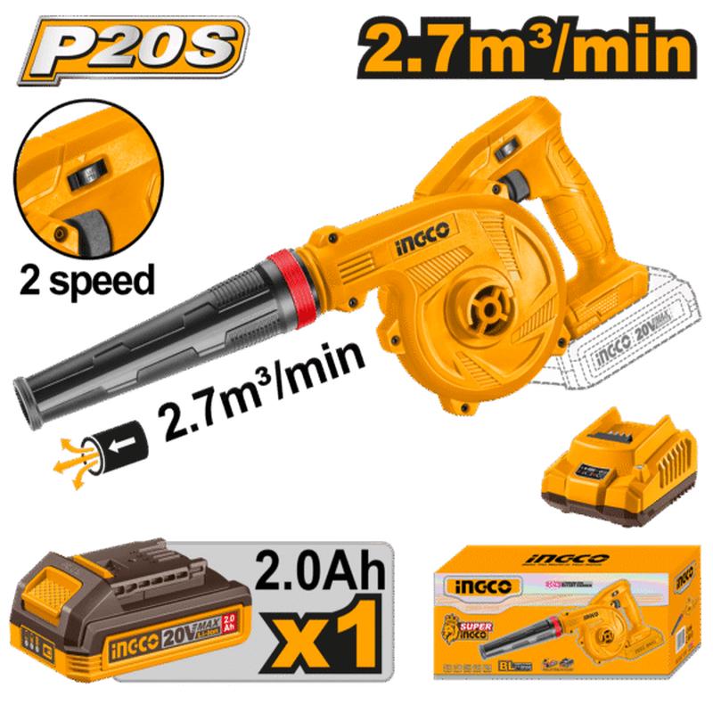 CABLI200181 (Cordless blower small 20V 2 Speed + Battery  P1C4)