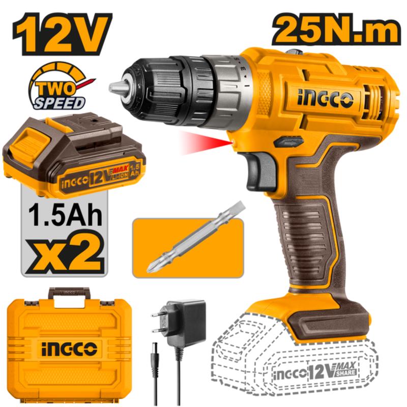 CDLI1228 (Cordless drill 12V + 25Nm + 2 Big Battery  P1C5)