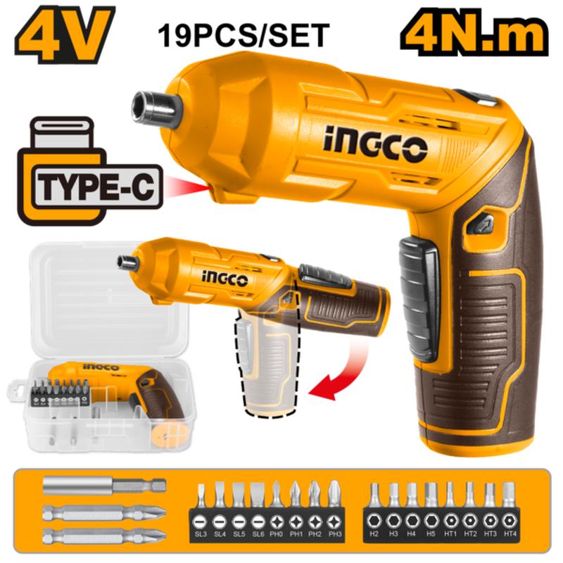 CSDLI0442 (Cordless screwdriver 4V 4Nm 19pcs set  P5C20)