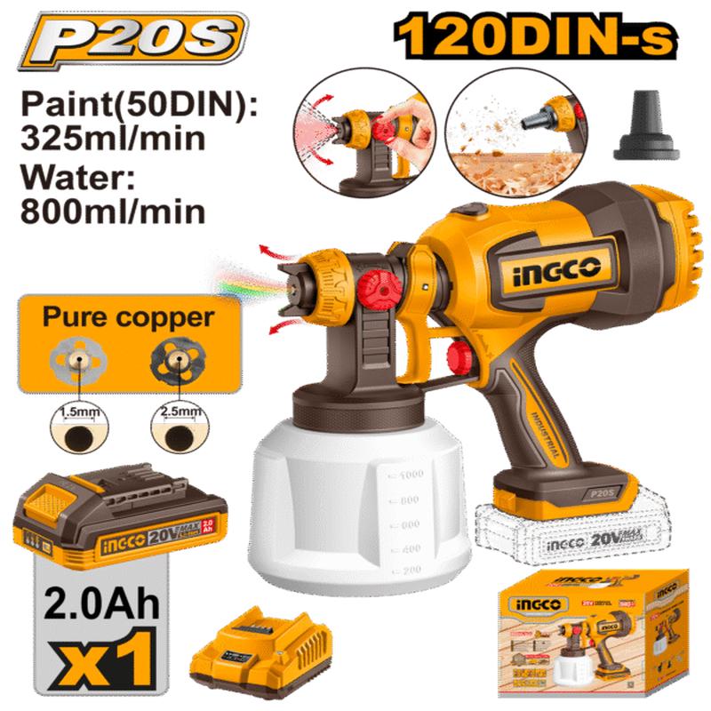 CSGLI20042 (Cordless spray gun 20V + Battery  P1C8)