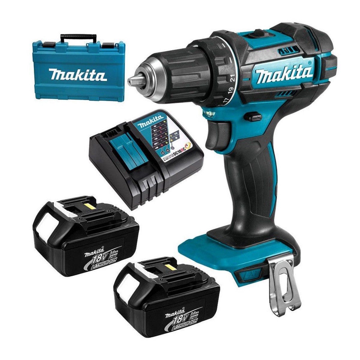Makita | Cordless Driver Drill DHP482RFE + 2 x 3Ah Battery + Charger
