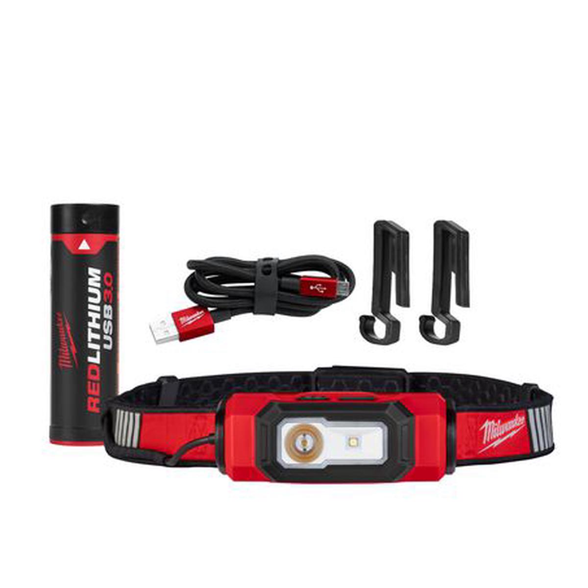 Milwaukee REDLITHIUM USB Rechargeable Hard Hat Light 3.0Ah Kit