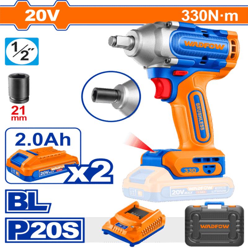 WCD1B33 (Wadfow Cordless impact wrench 330Nm + 2 Batteries 20V  C5)