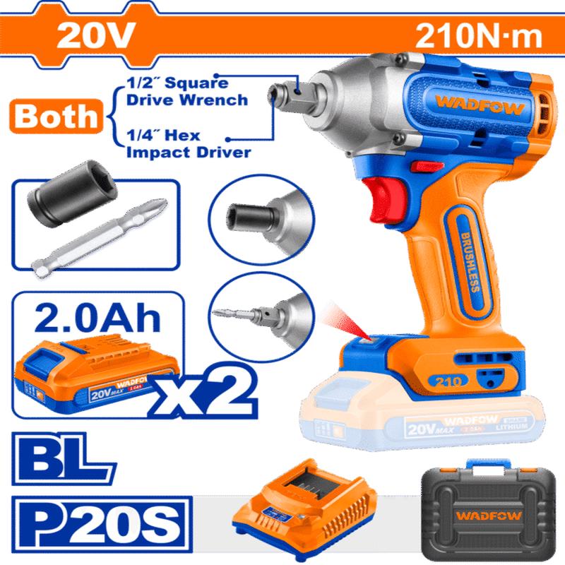 WCD3B21 (Wadfow Cordless impact driver and wrench 20V 210Nm + 2 Battery  P1C5)