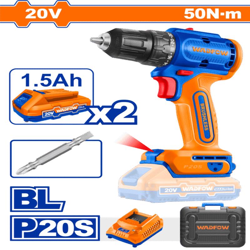 WCDP552 (Wadfow Brushless cordless drill 20V + 2 Battery  P1C5)
