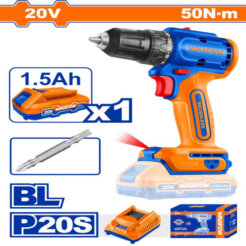 WCDP5521 (Wadfow Brushless cordless drill 20V + Battery  P1C5)