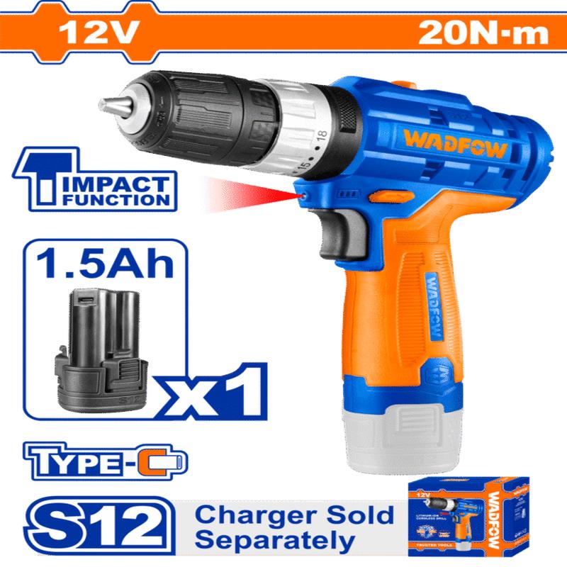 WCDS540 (Wadfow Lithium-ion impact drill 12V + Battery USB-C  C10)