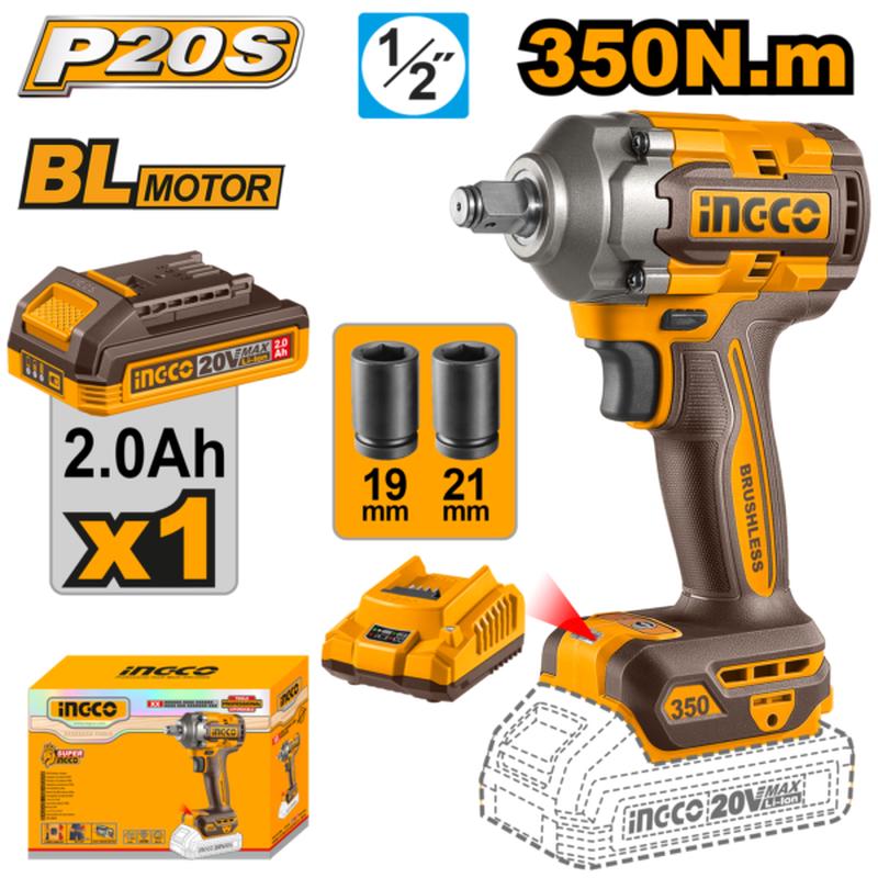 CIWLI20351 (Cordless impact wrench 20V 350Nm + Battery  P1C5)