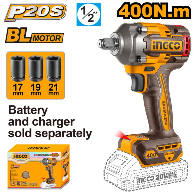 CIWLI20401 (Cordless impact wrench 20V 400Nm  P1C10)