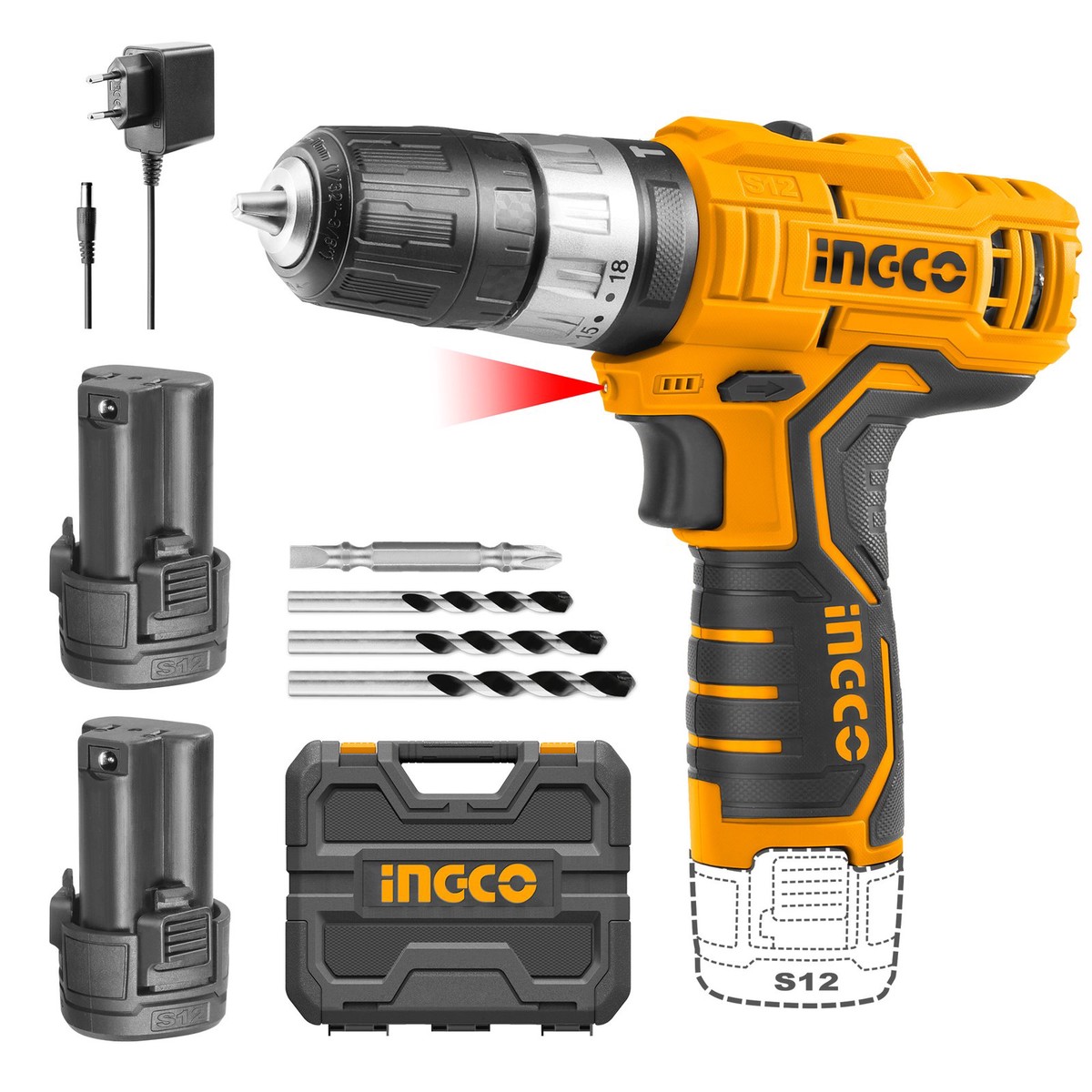 Ingco CIDLI12201 – 12V Lithium Ion Impact Drill