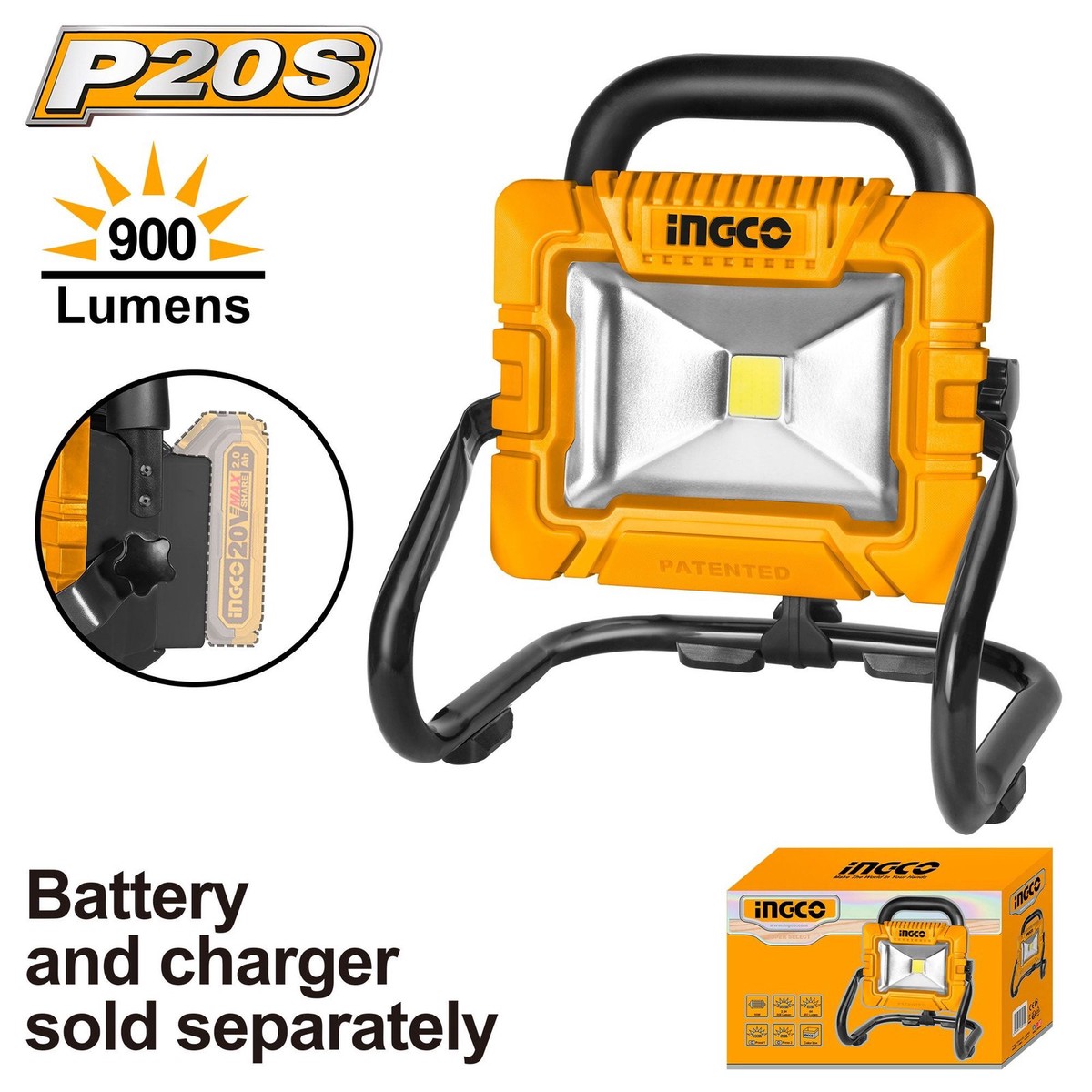 Ingco CWLI2025 – 20V Lithium-ion Portable Lamp