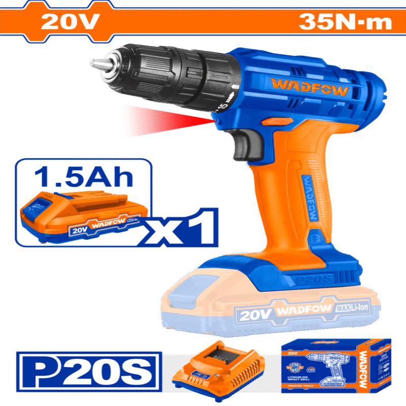 WCDP511 (Wadfow Lithium-Ion cordless drill 20V + battery + charger  C5)