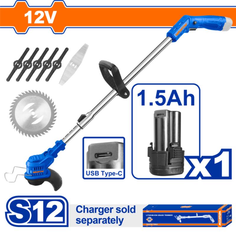 WGTS512 (Wadfow Cordless grass trimmer 12V + Battery  P1C4)