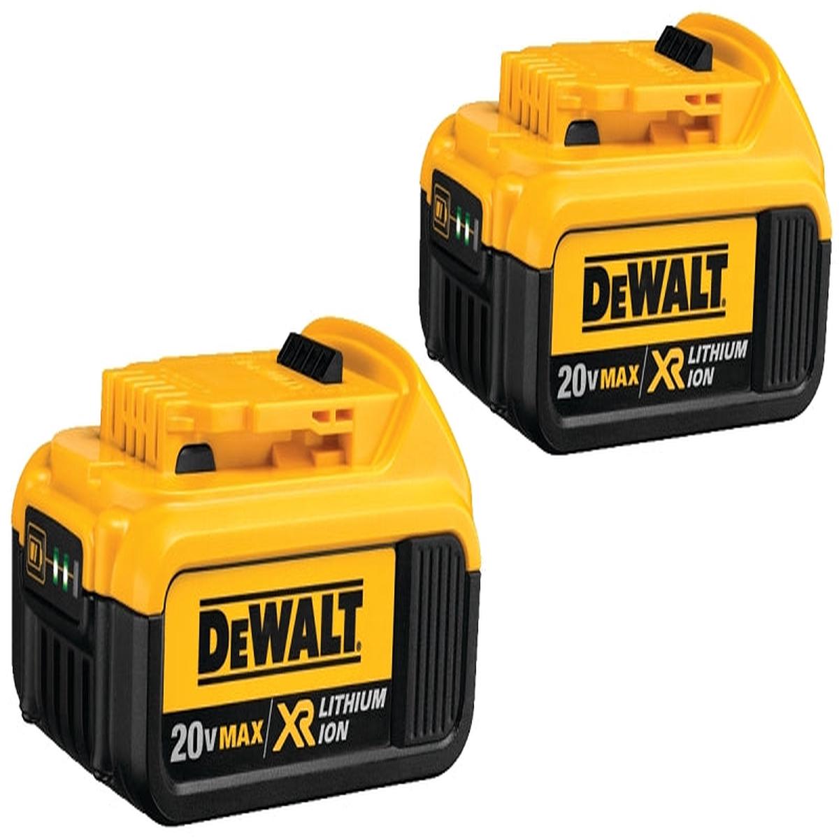 DEWALT Premium XR Series DCB204-2 Rechargeable Battery Pack, 20 V Battery, 4 Ah, 2/PK