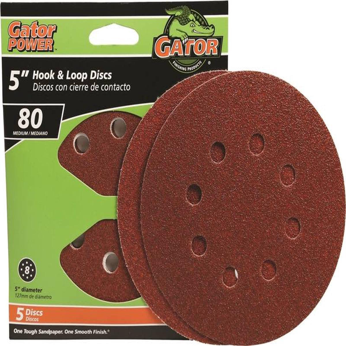 5″ 80grit 5hole Hook-loop 5pk