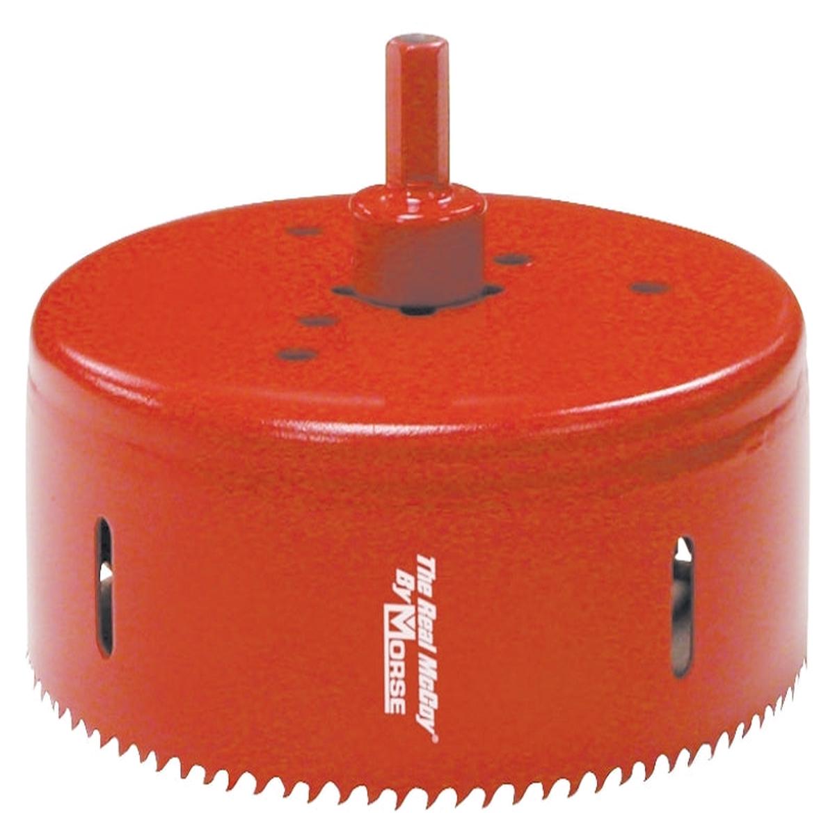 Morse Real McCoy TA80 Hole Saw with Arbor, 5 in Dia, 1-15/16 in D Cutting, 7/16 in Arbor, 4/6 TPI, HSS Cutting Edge