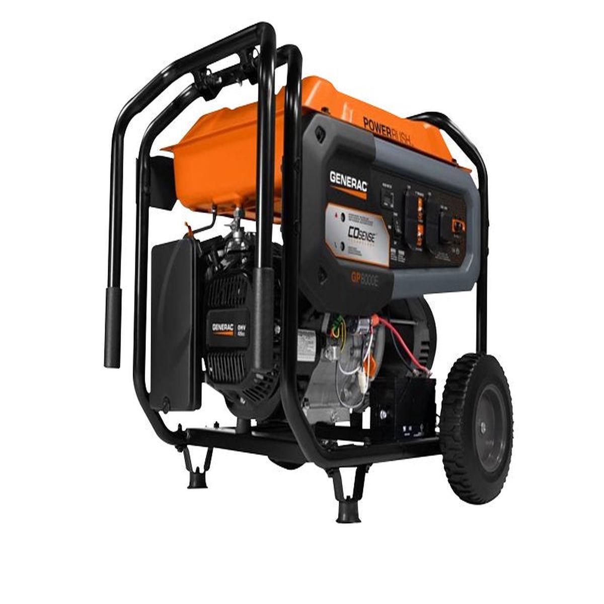 Generac GP Series 7715-0 Portable Generator, 120/240 V, 10,000 W Output, Gasoline, 7.9 gal Tank