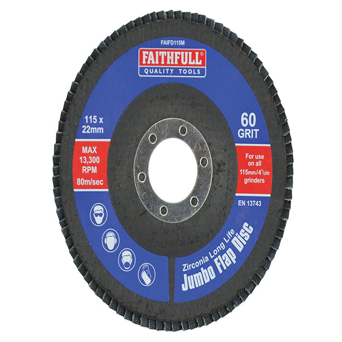 Abrasive Jumbo Flap Disc 115mm Medium