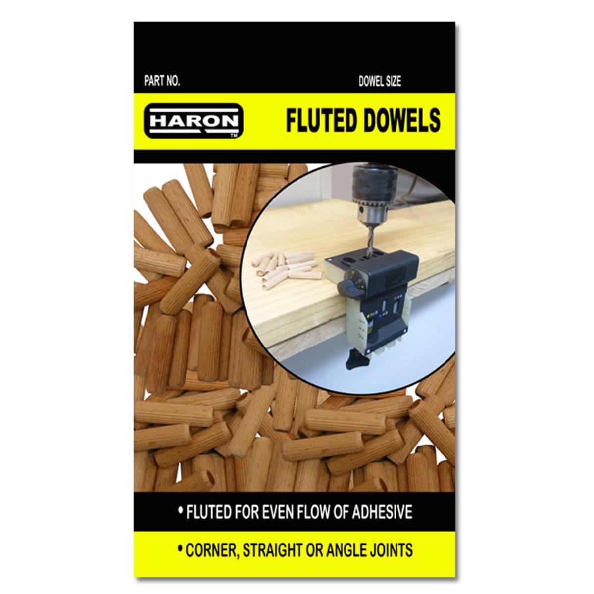 8mm x 38mm Fluted Dowels 50pcs