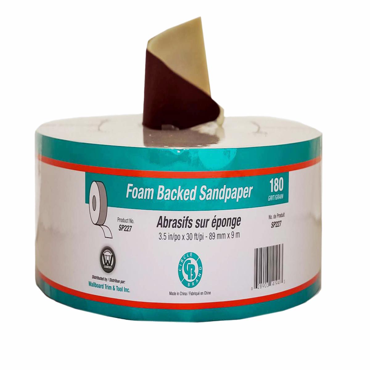 3-1/2"x30' #180 Grit Circle Brand Spongeback Sandpaper Rolls