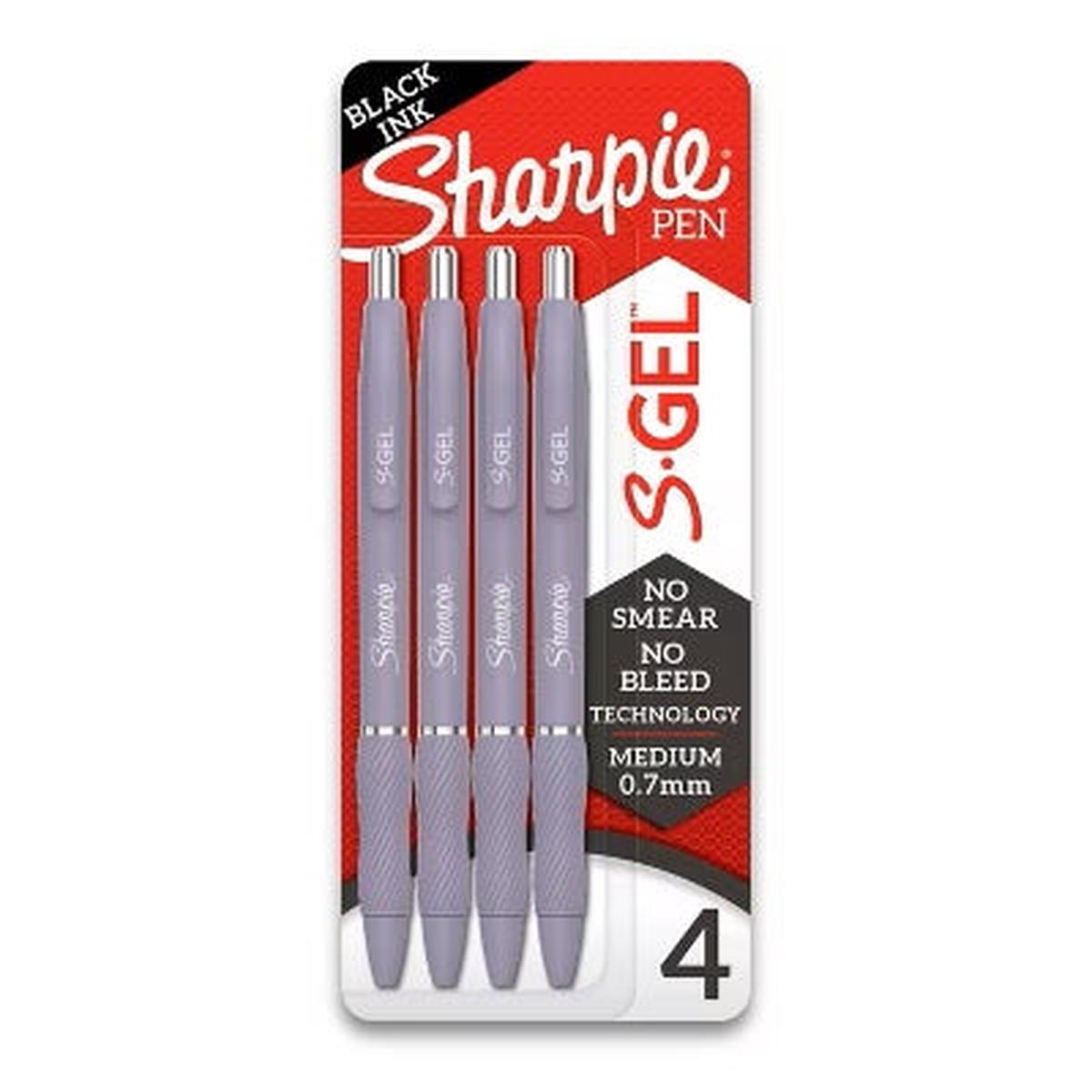 0.7Mm Sharpie S-Gel Violet Barrel Black Ink Pen 4 Pack