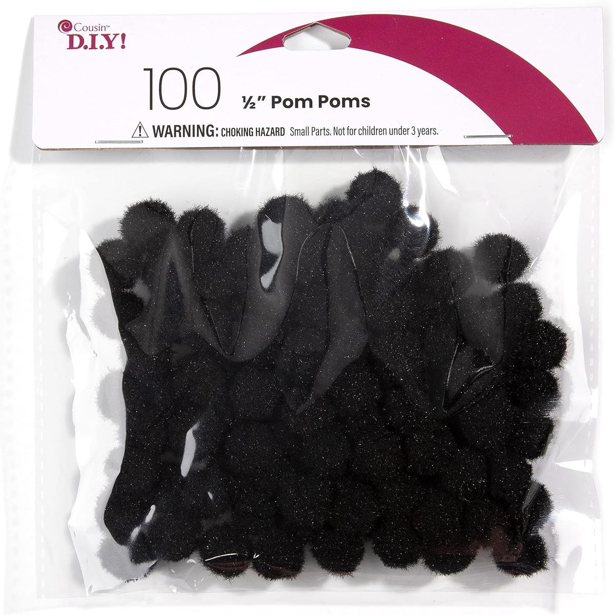 .5" Black Pom Poms