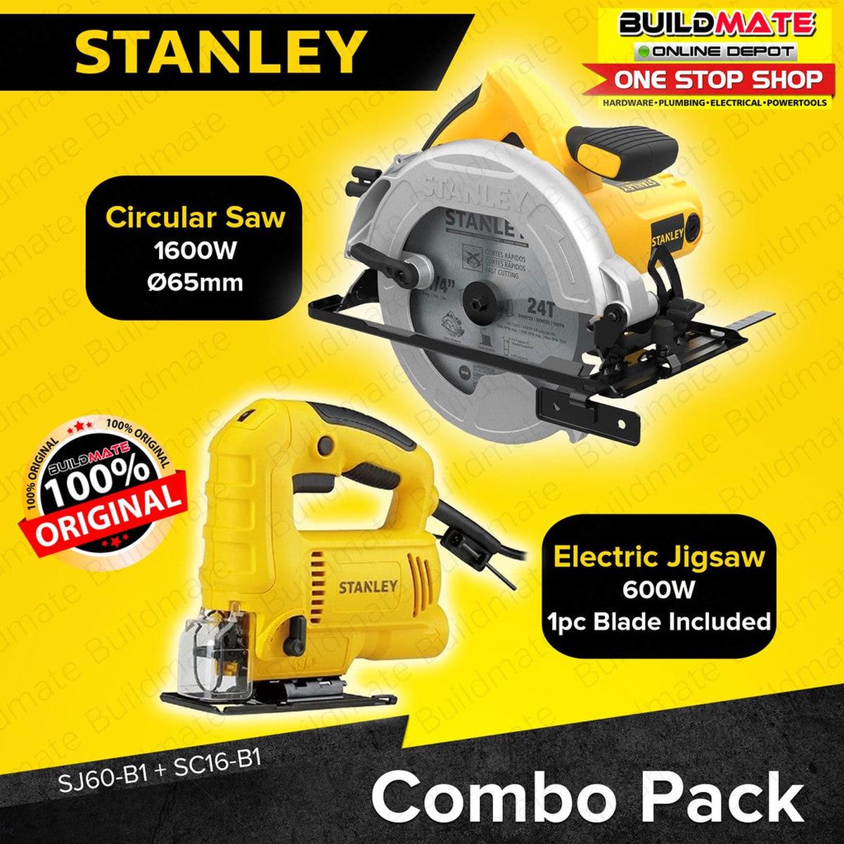 [COMBO A] STANLEY Electric Jigsaw 600W SJ60-B1 + STANLEY Circular Saw 1600W 190mm SC16-B1