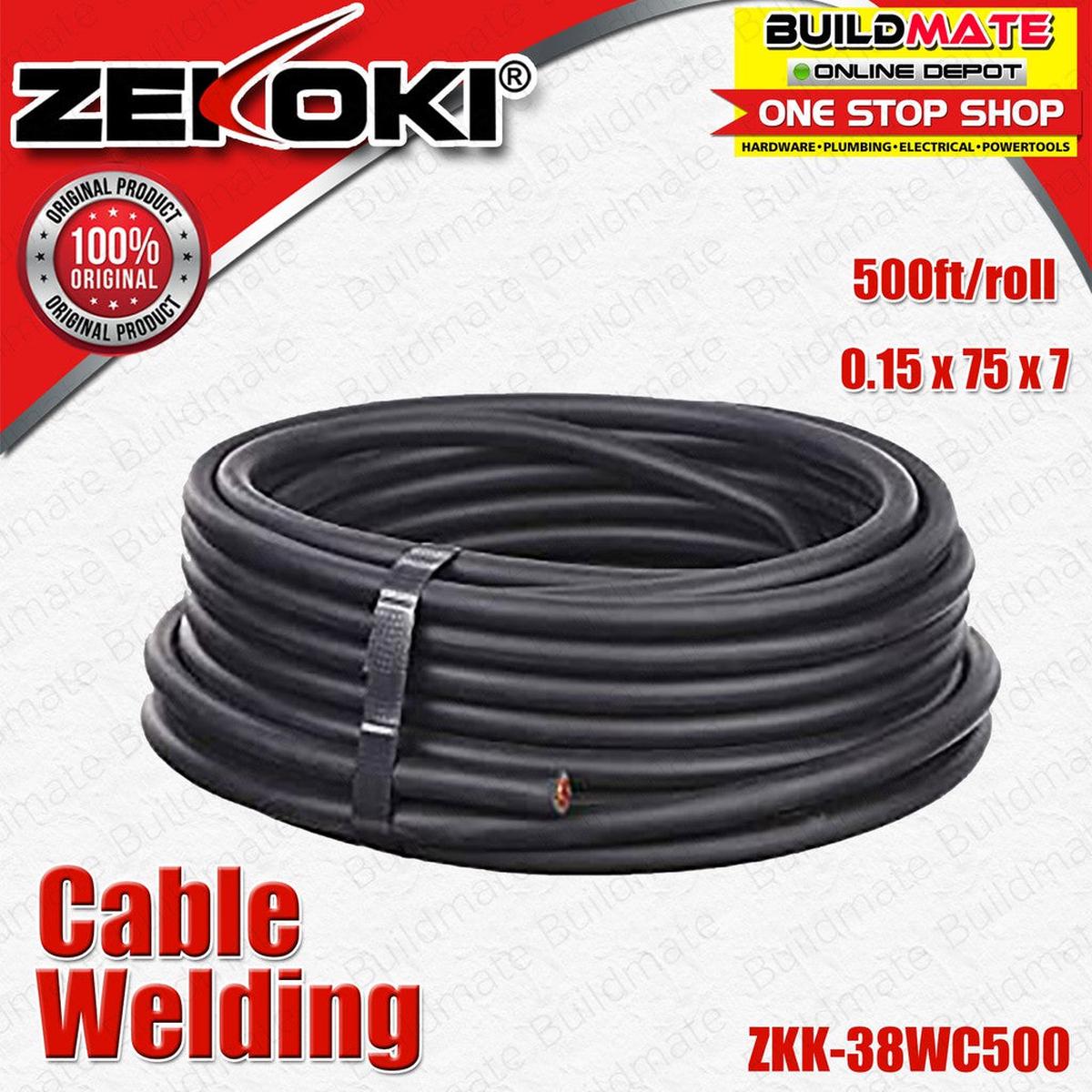 ZEKOKI # 1/0 38mm2 Copper Welding Cable 500 ft/ROLL 0.15 x 75 x 7 ZKK-38WC500 BUILDMATE