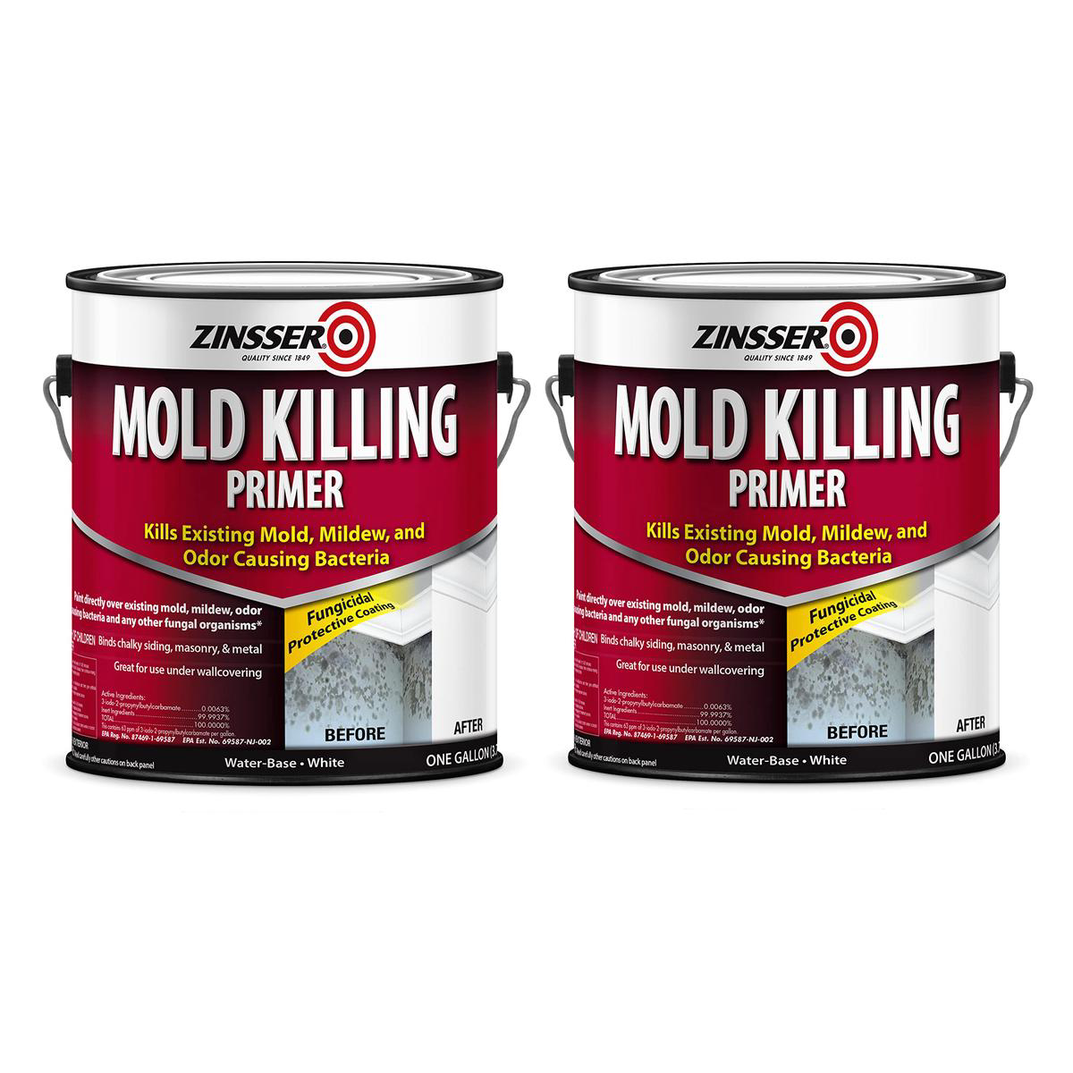 Zinsser 276049-2PK Mold Killing Primer Gallon White 2 Pack