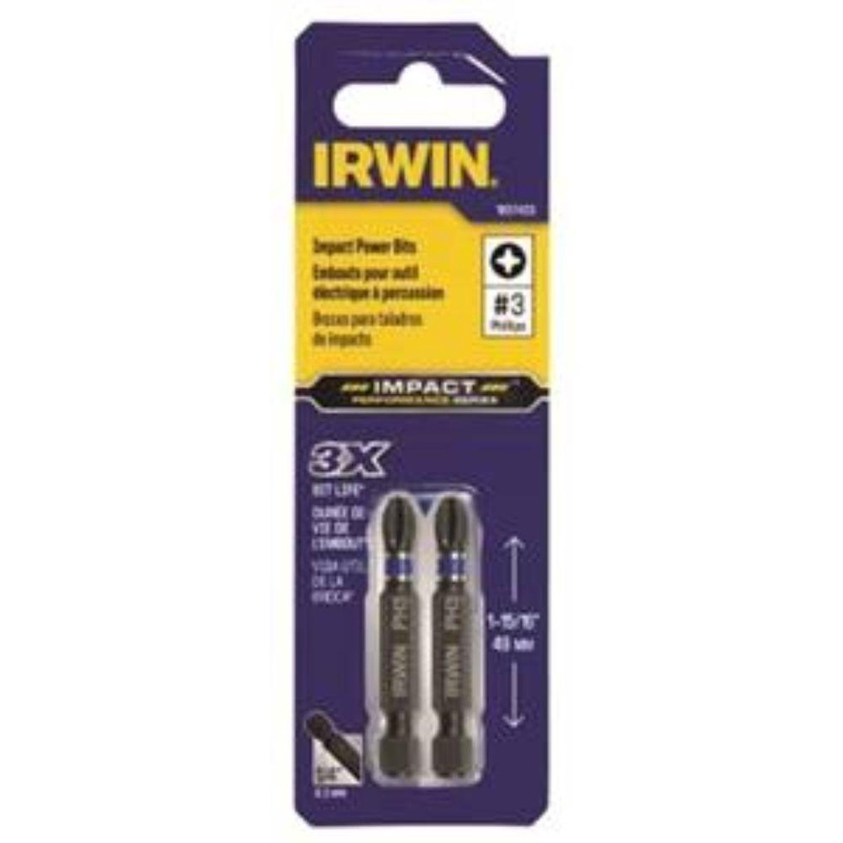 #3, 1-15/16" PHILLIPS BIT WITH 1/4" SHANK-IRWIN