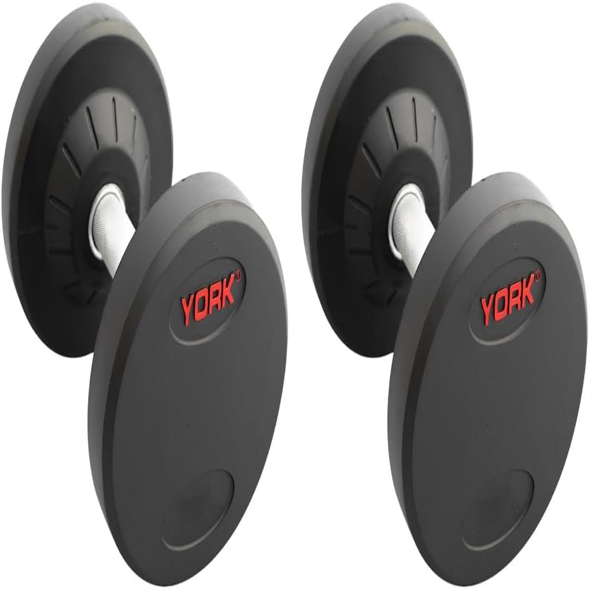 York Barbell Pro Style Dumbbell - Includes 1 Pairs (Total 2 Dumbbells of 95lb  each) - 30mm Knurled Chrome Handles, Rubber Coated Solid Steel Core for Home & Gym Training